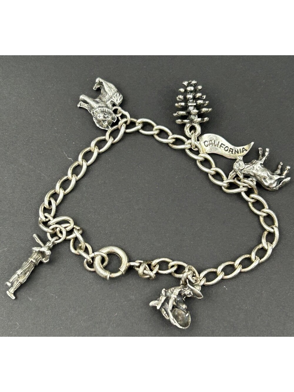 Vintage 7” Sterling Silver Bell Trading Post California Bear Burro Charm 17g 348
